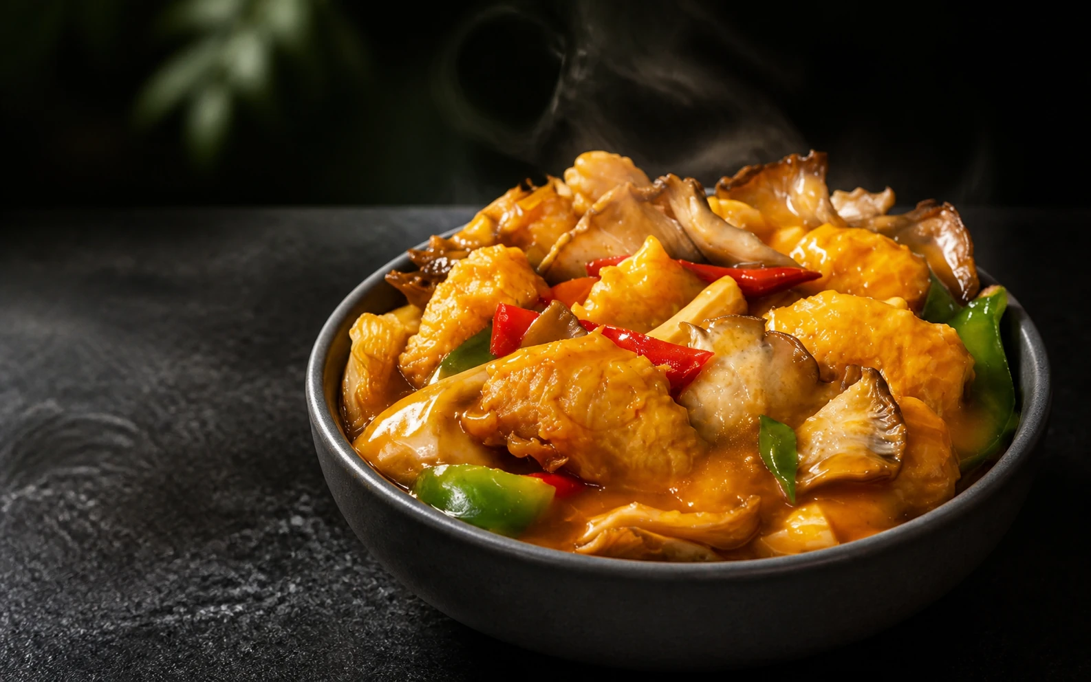 Golden Mongolian Sauce Vegan Chicken styled serving suggestion